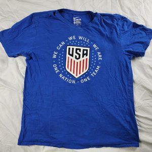 Nike Mens XL Blue T Shirt US Soccer We Can We Will We Are Athletic Cut Casual
